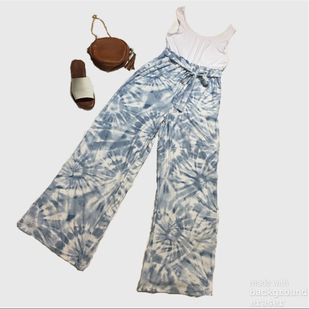 Jr Tie dye Baby blue jumpsuit 💙